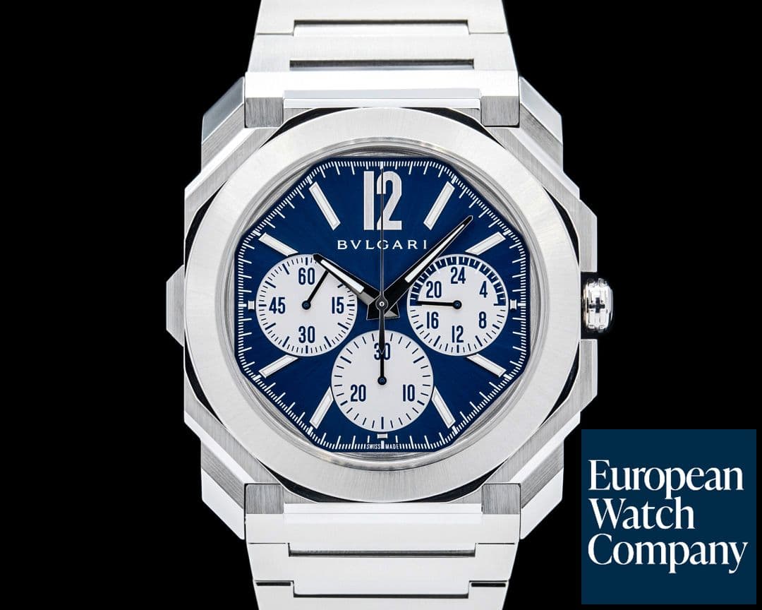 Image of Bulgari 103467 Octo Finissimo Chronograph GMT SS Blue Dial