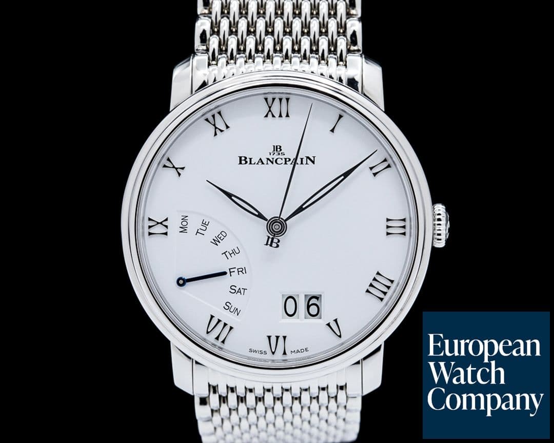 Image of Blancpain 6668 Villeret Grande Date Jour Retrograde SS White Dial