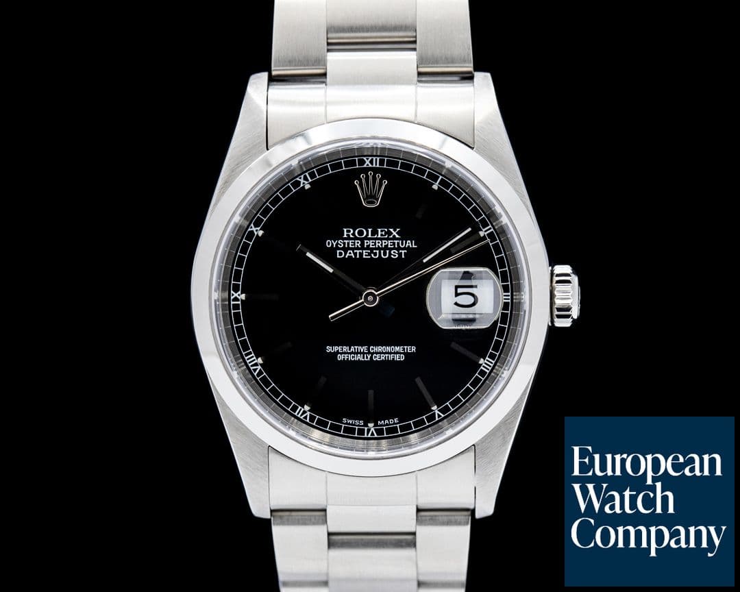 Image of Rolex 16200 Datejust 36 SS Black Dial Circa. 1997
