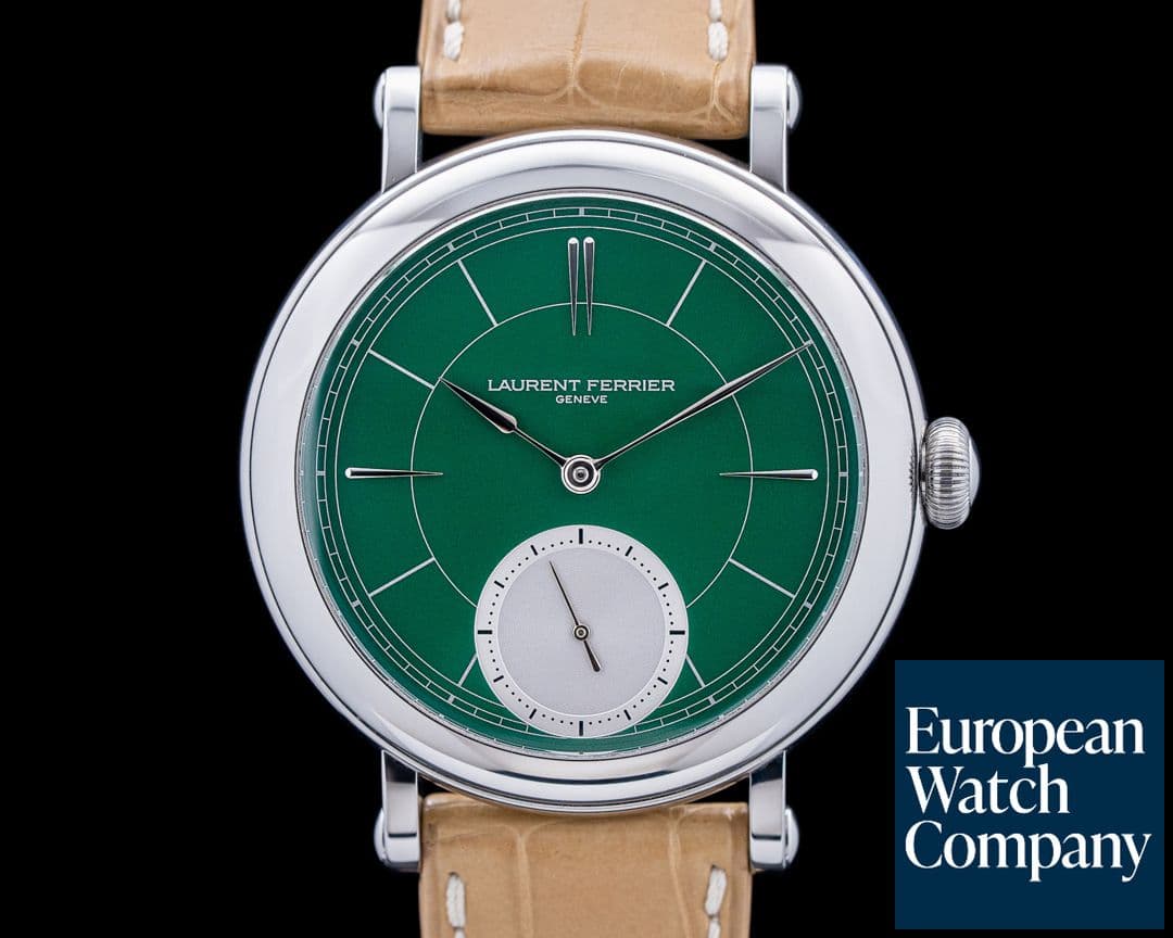 Image of Laurent Ferrier Galet Micro-Rotor Montre Ecole SS British Racing Green Dial RARE