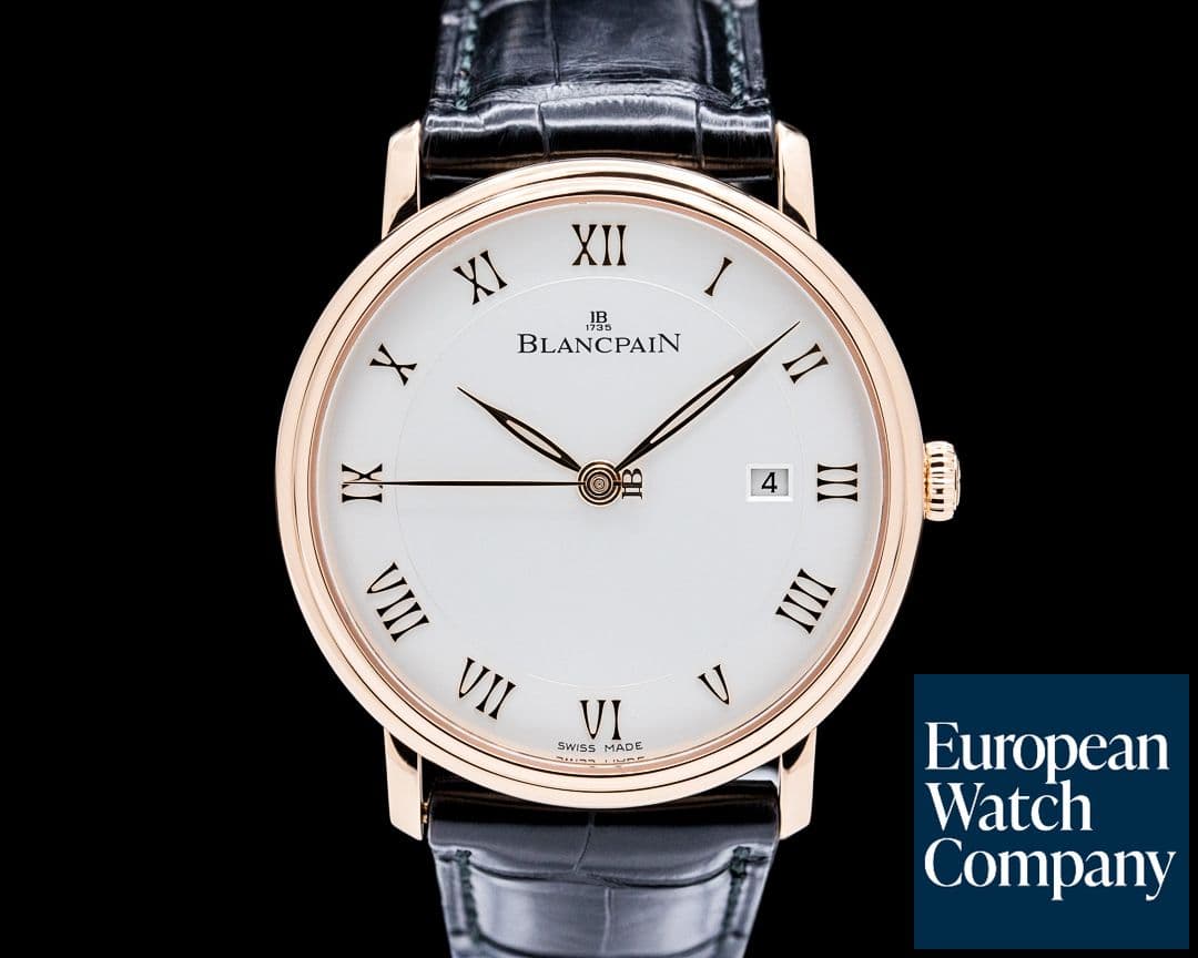 Image of Blancpain 6651 Villeret Ultraplate 18K Rose Gold Silver Dial