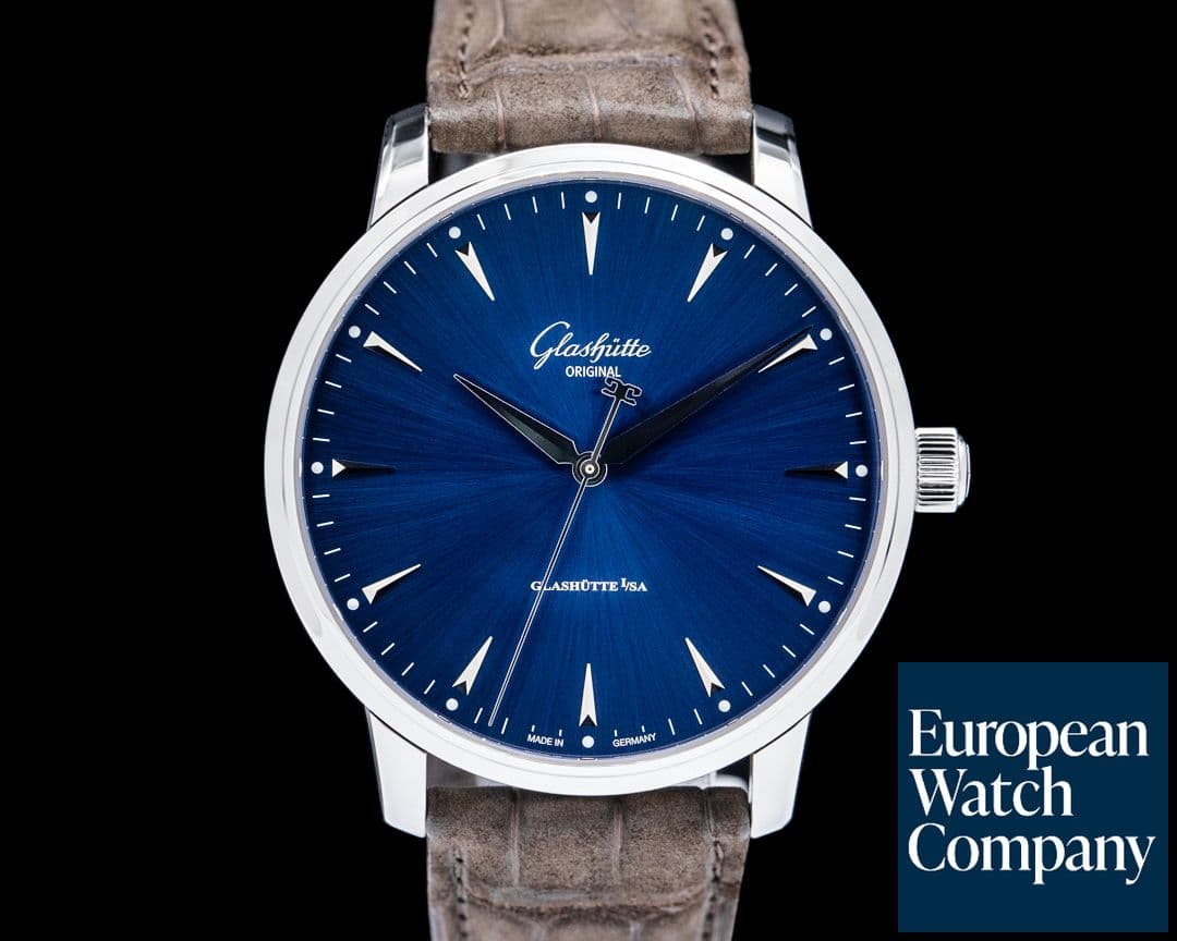Image of Glashütte Original Senator Excellence SS Blue Dial