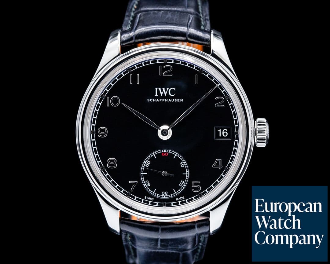 Image of IWC IW510202 Portugieser Hand-Wound Eight Days SS Black Dial