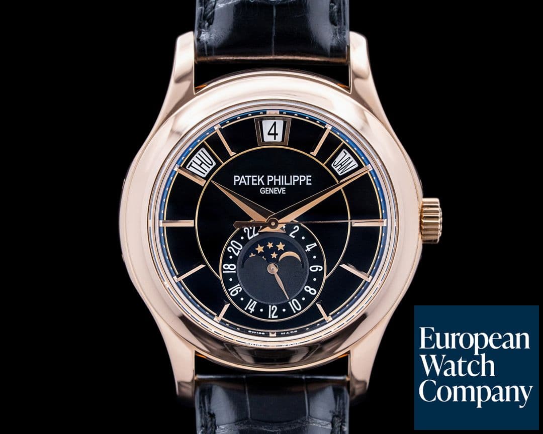 Image of Patek Philippe 5205R Annual Calendar 18K Rose Gold Black Dial