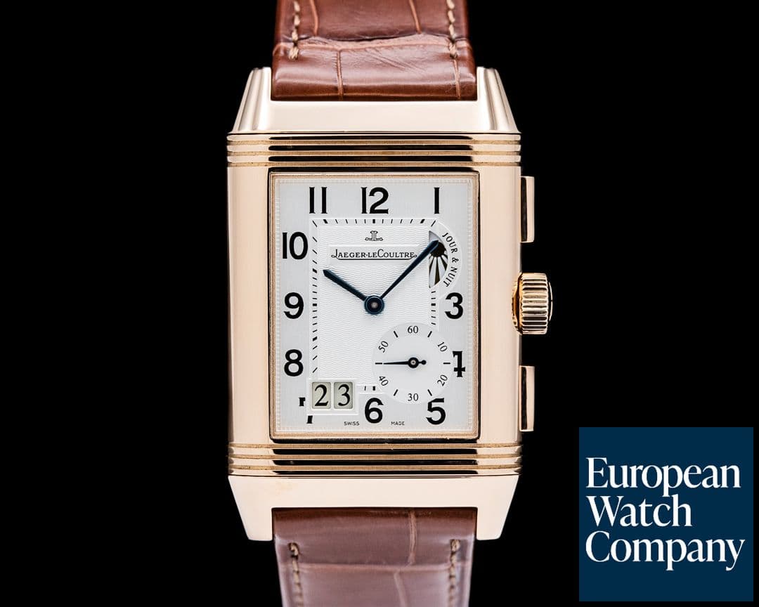 Image of Jaeger-LeCoultre Q3022420 Grande Reverso GMT 18K Rose Gold Silver Dial