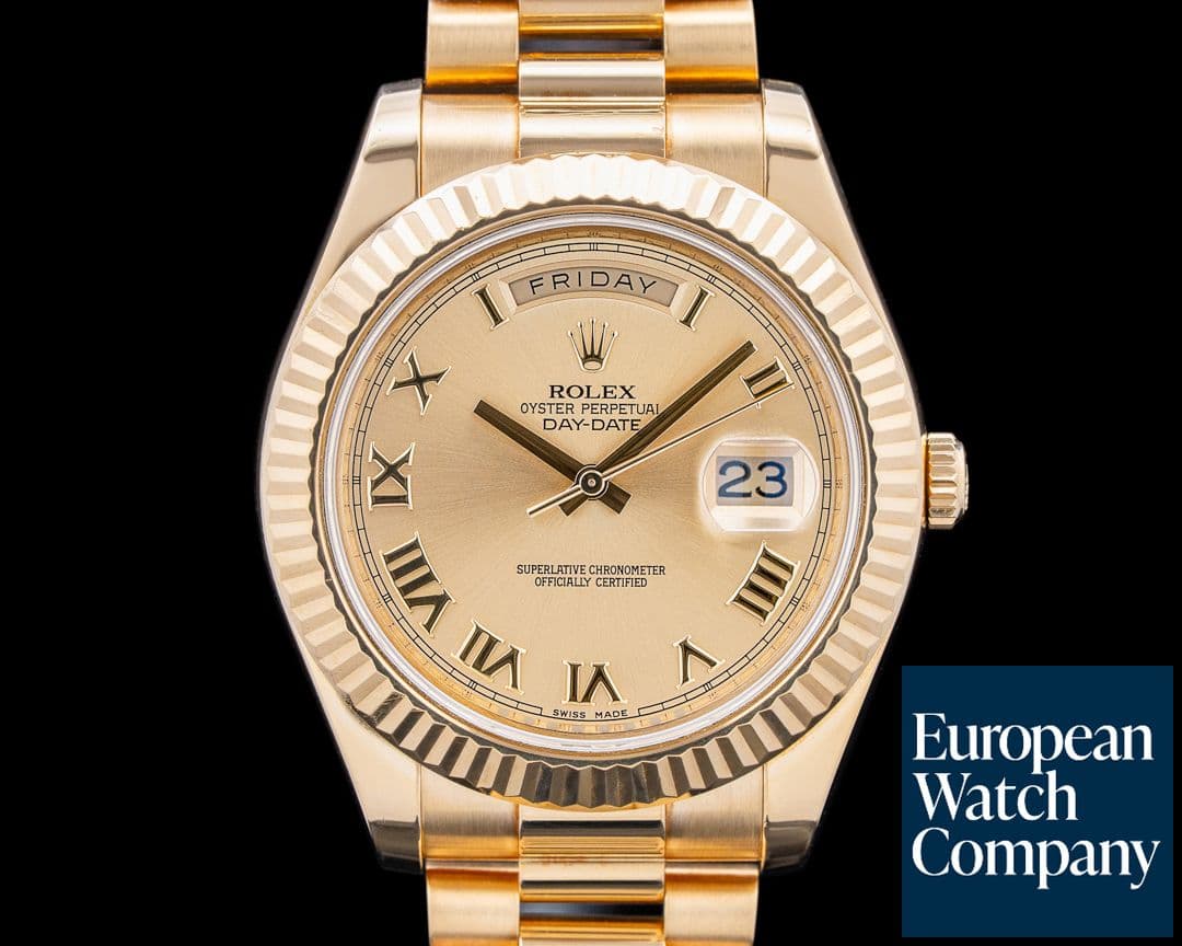 Image of Rolex 218238 Day-Date II 18K Yellow Gold Champagne Dial