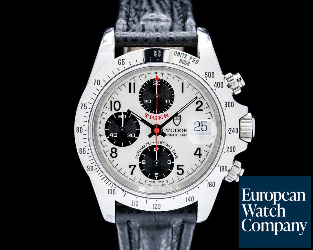 Image of Tudor Prince Date "Tiger" Chronograph SS White Panda Dial