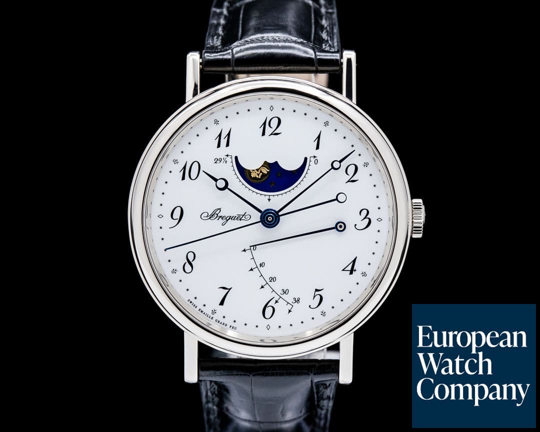 Image of Breguet 7787BB Classique Moonphase 18K White Gold White Enamel Dial