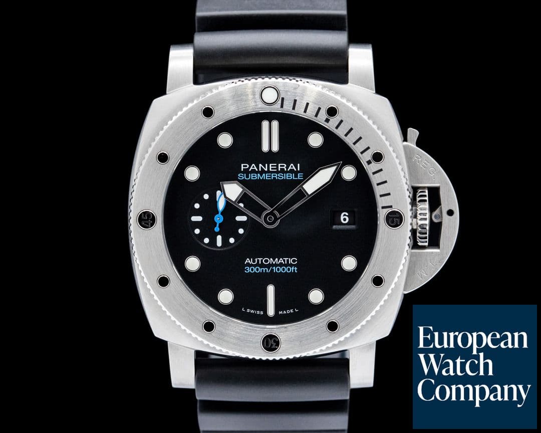 Image of Panerai PAM01229 Submersible QuarantaQuattro SS Black Dial