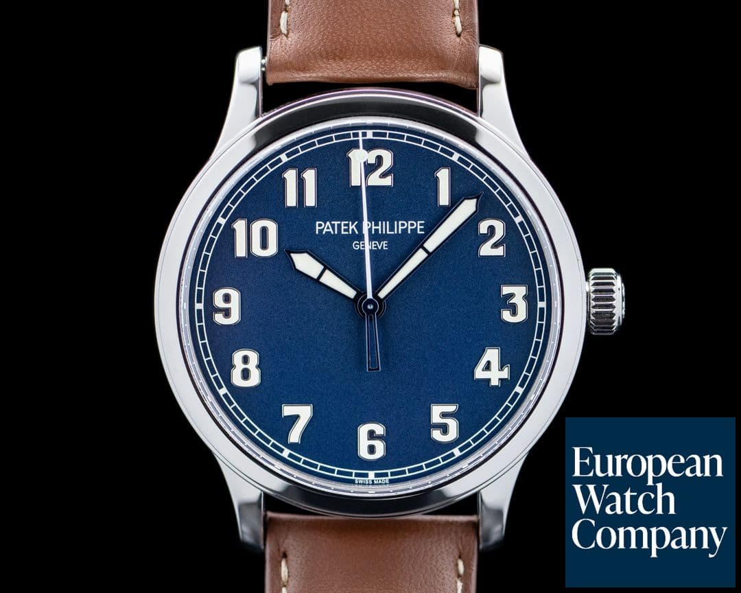 Image of Patek Philippe 5522A Calatrava Pilot SS Blue Dial LIMITED