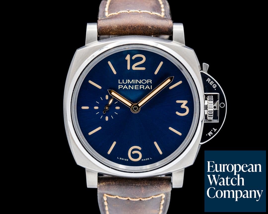 Image of Panerai PAM00728 Luminor Due 3 Days Titanium Blue Dial