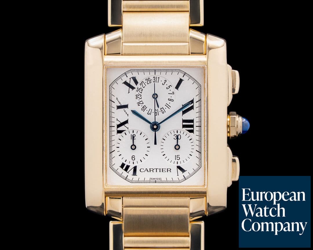 Image of Cartier Tank Francaise Chronoflex 18K Yellow Gold Ivory Dial