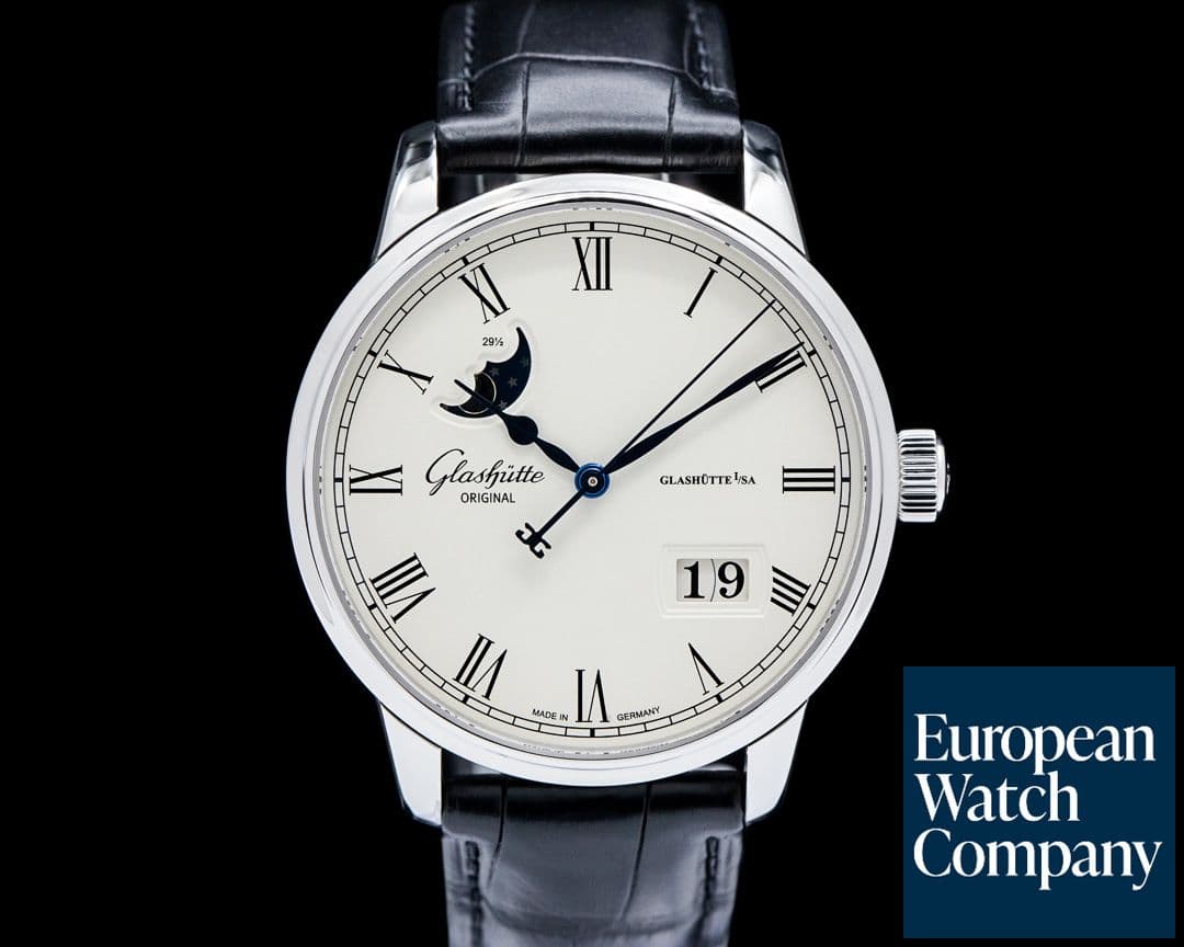 Image of Glashütte Original Senator Panorama Date Moon Phase SS Silver Dial