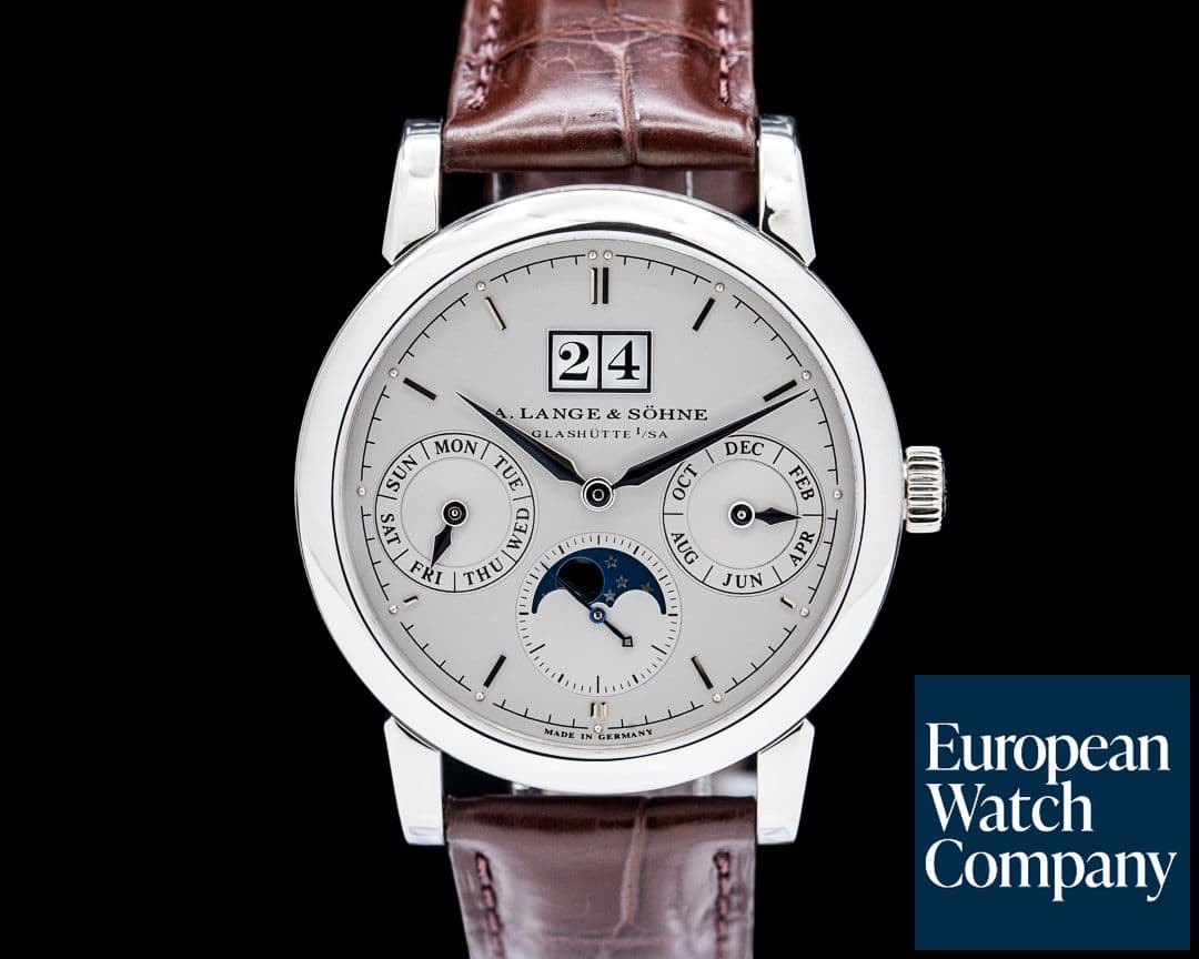 Image of A. Lange & Söhne 330.025 Saxonia Annual Calendar Platinum Silver Dial