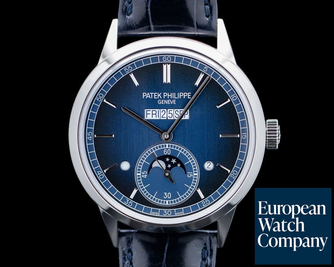 Image of Patek Philippe 5236P In Line Perpetual Calendar Platinum Blue Dial