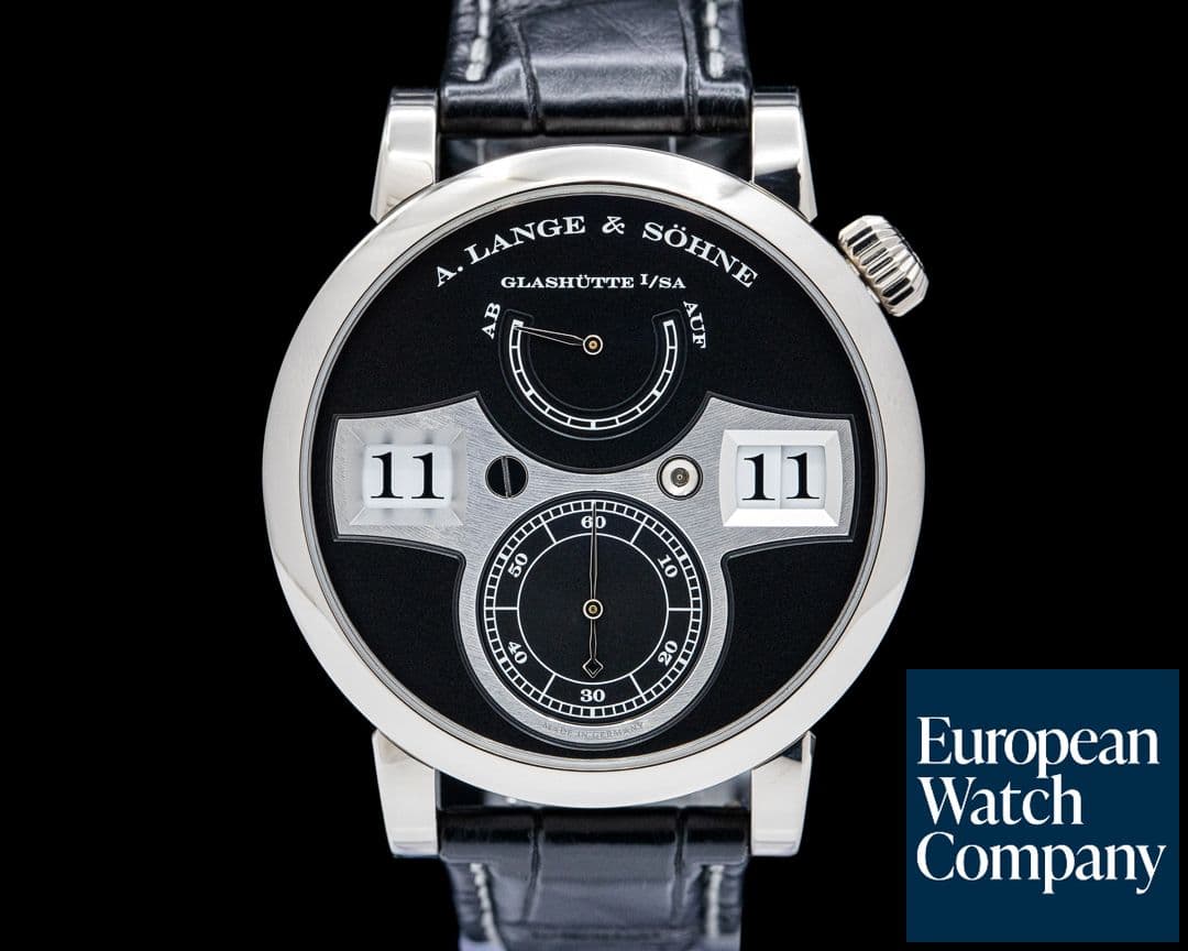 Image of A. Lange & Söhne 140.029 Zeitwerk 18K White Gold Black Dial