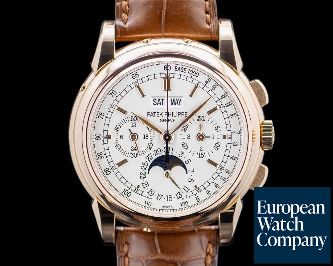 Image of Patek Philippe 5970R Perpetual Calendar Chronograph 18K Rose Gold Silver Dial
