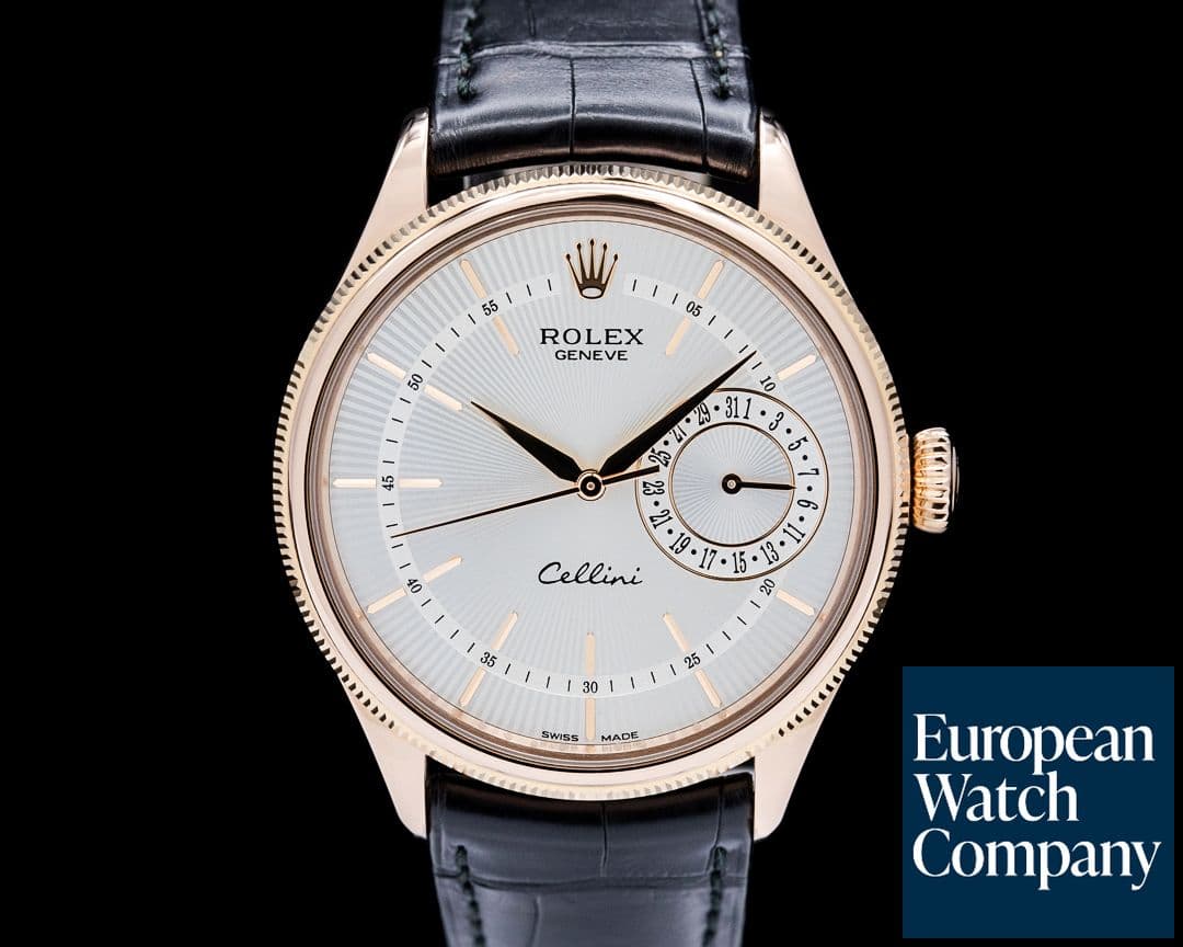 Image of Rolex 50515 Cellini Date 18K Rose Gold Silver Dial