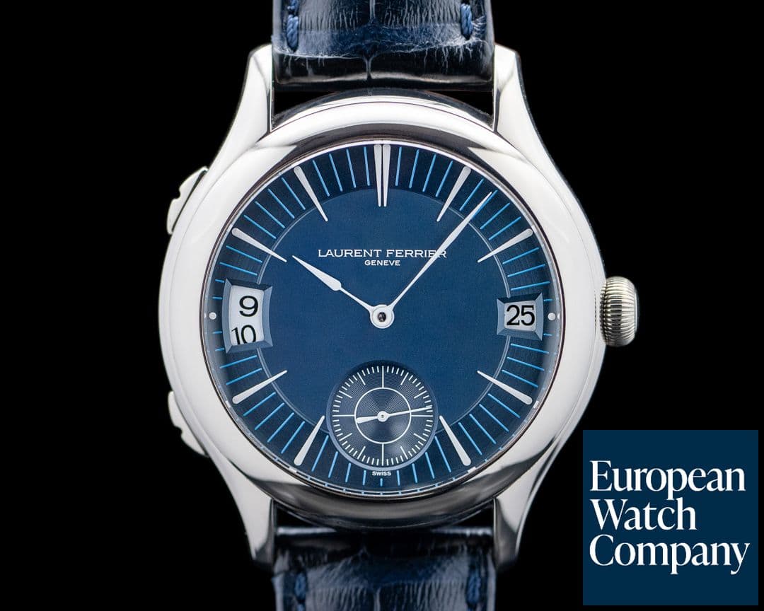 Image of Laurent Ferrier Galet Traveller Micro-Rotor 18K White Gold Blue Dial
