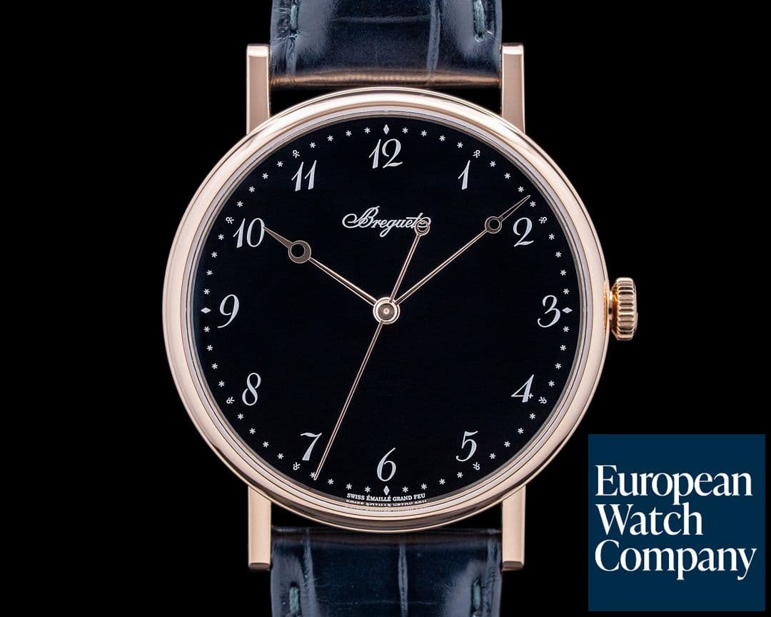 Image of Breguet 5177BR Classique 18K Rose Gold Black Grand Feu Enamel Dial