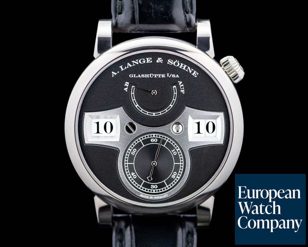 Image of A. Lange & Söhne 140.029 Zeitwerk 18K White Gold Black Dial