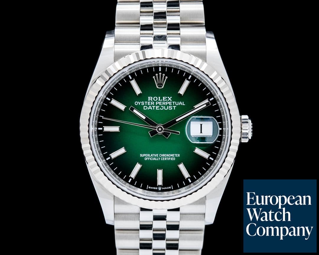 Image of Rolex 126234 Datejust 36 Jubilee SS Gradient Green Dial 2026