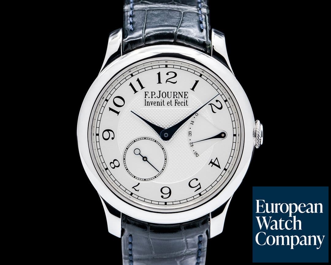 Image of F.P. Journe Chronometre Souverain Platinum Silver Guilloche Dial