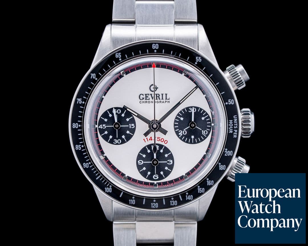 Image of Gevril Tribeca Chronograph SS White Panda Dial LIMITED