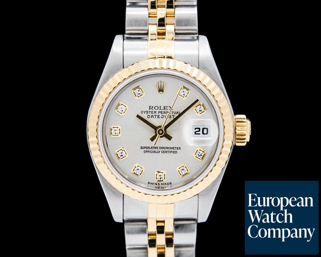 Image of Rolex 79173 Lady-Datejust 26 18K YG / SS Silver Diamond Dial Circa. 2002