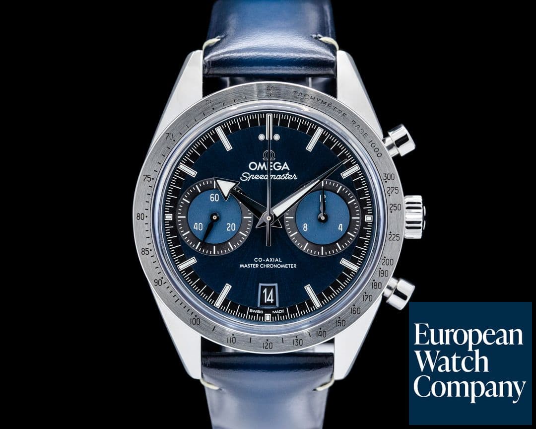 Image of Omega Speedmaster '57 Co-Axial Master Chronometer Chronograph SS Blue Dial