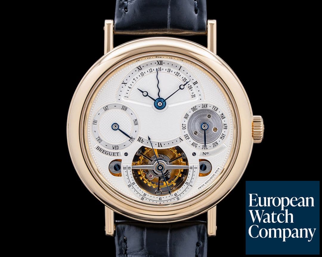 Image of Breguet 3757BA Classique Tourbillon Perpetual Calendar 18K YG Silver Dial