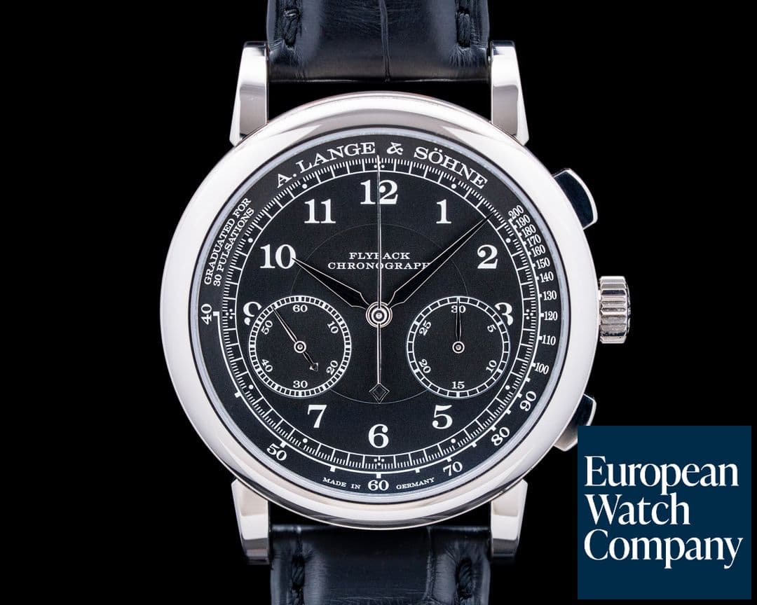 Image of A. Lange & Söhne 414.028 1815 Chronograph 18K White Gold Black Dial