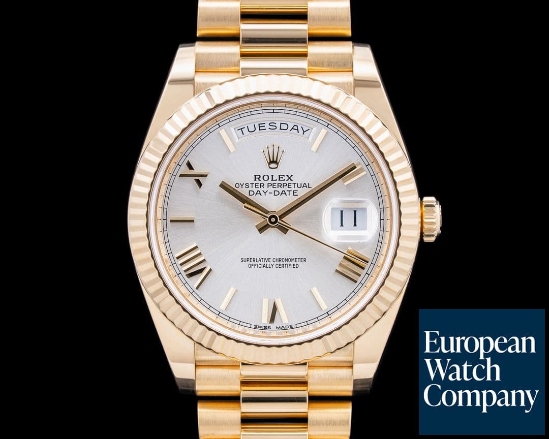 Image of Rolex 228238 Day-Date 40MM 18K Yellow Gold Silver Roman Dial