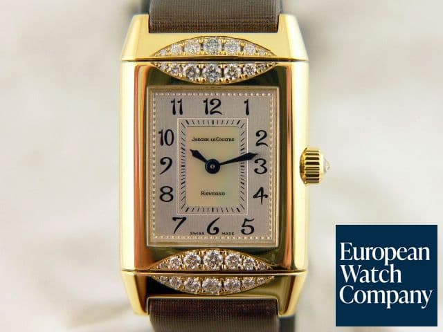 Image of Jaeger LeCoultre Duetto Diamond YG/Brown Satin Strap