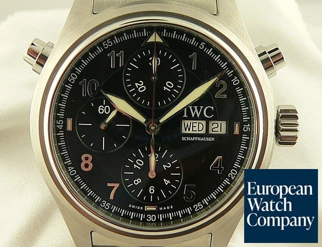 Image of IWC Doppel Spitfire Black Dial SS/SS