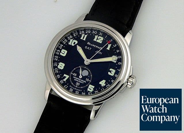 Image of Blancpain Triple Date Moon Black SS/Strap