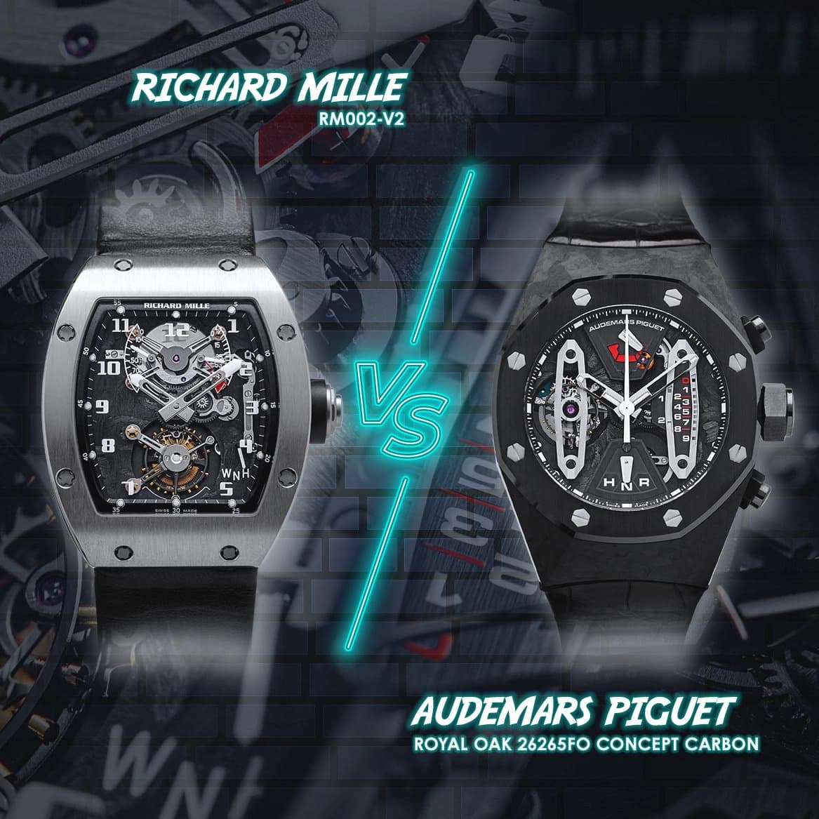 Clashing Modernists: Audemars Piguet Royal Oak Concept Carbon vs Richard Mille RM 002-V2