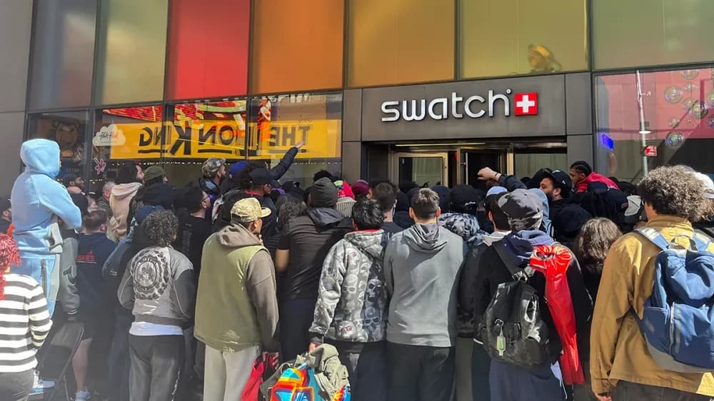 Cover image for The AP x Swatch Watch Is Now Listing for Thousands Online After In-Store Chaos on Robb Report