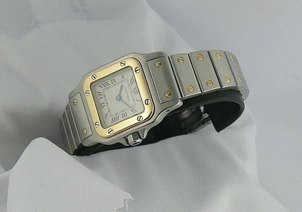 Cartier Santos Ladies Qtz 2T 18K/SS