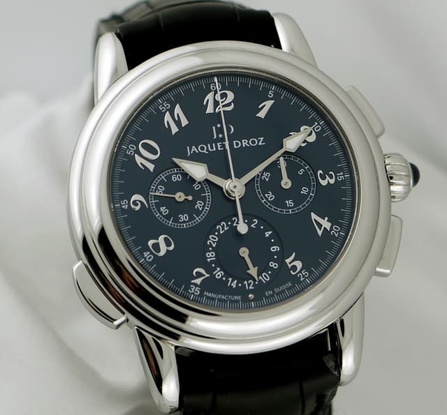 Jaquet Droz Hommage Londres 1774
Chronograph GMT
Steel/Blue Dial