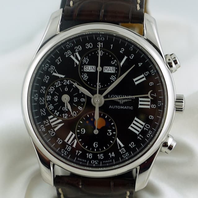 Longines Master Complications Chronograph SS/Strap
Black Dial