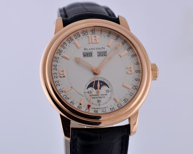 Blancpain Complete Calnedar Moon 18K Rose Gold Half Hunter 38MM