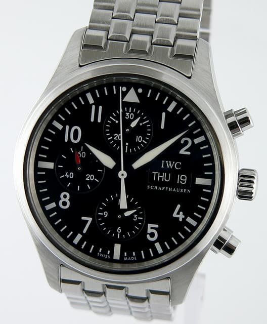 IWC Pilot Chronograph Black Dial SS/SS 42MM