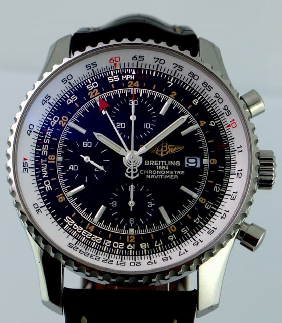 Breitling Navitimer World Black Dial SS/Leather