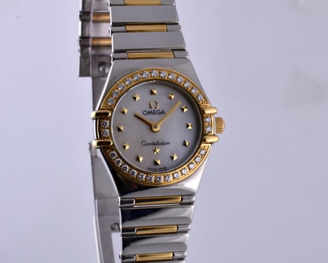 Omega Ladies Constellation 2 Tone Diamond Bezel MOP Dial