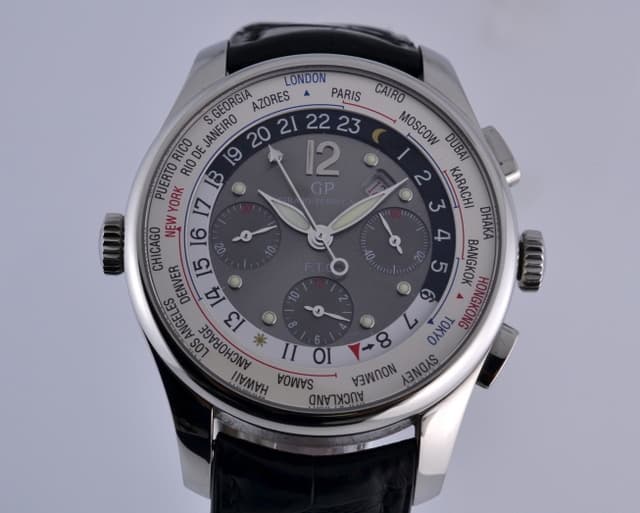 Girard Perregaux World Time WW.TC Financial Chronograph LIMITED SS/Alligator