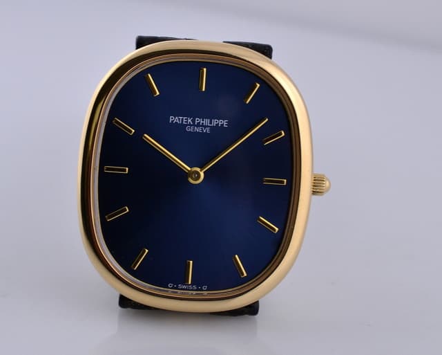 Patek Philippe Golden Ellipse 18K Yellow Gold Blue Dial 35MM