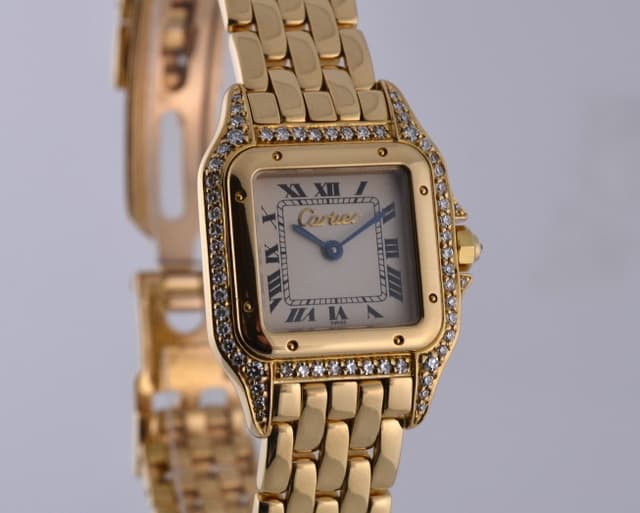 Cartier Ladies Mini Panthere 18K YG/YG Diamond Case Quartz