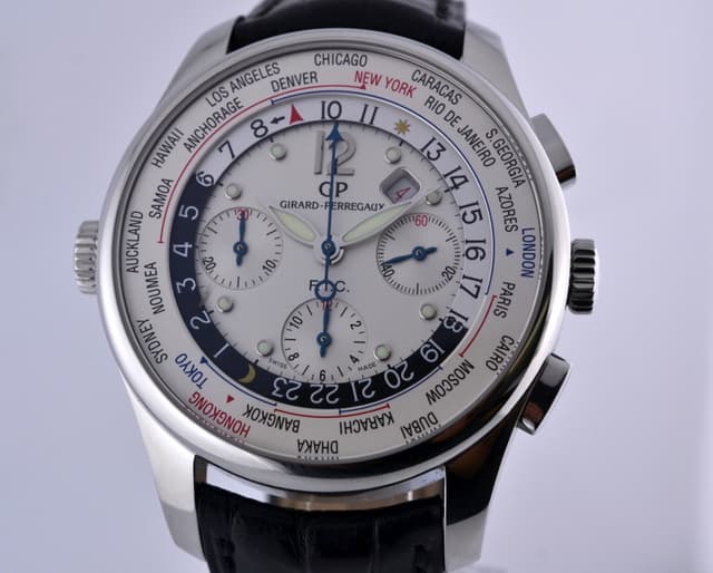 Girard Perregaux World Time WW.TC Financial Chronograph LIMITED SS/Alligator