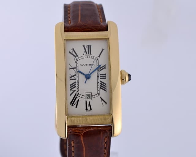 Cartier American Tank Medium Automatic 18K Yellow Gold